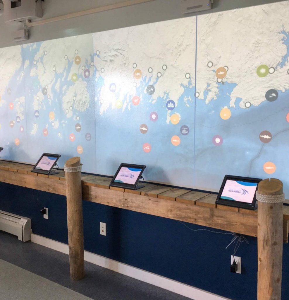 Interactive touch wall at the Discovery Center